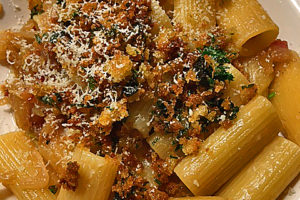 Rigatoni With Guanciale and Caramelized Onions