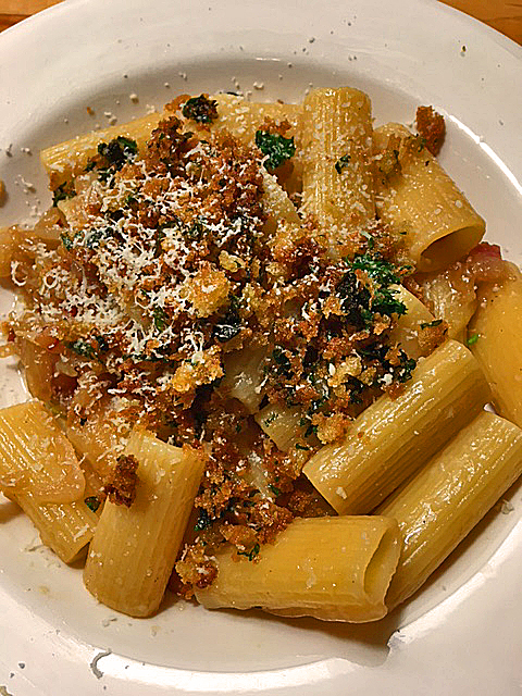 Rigatoni With Guanciale and Caramelized Onions