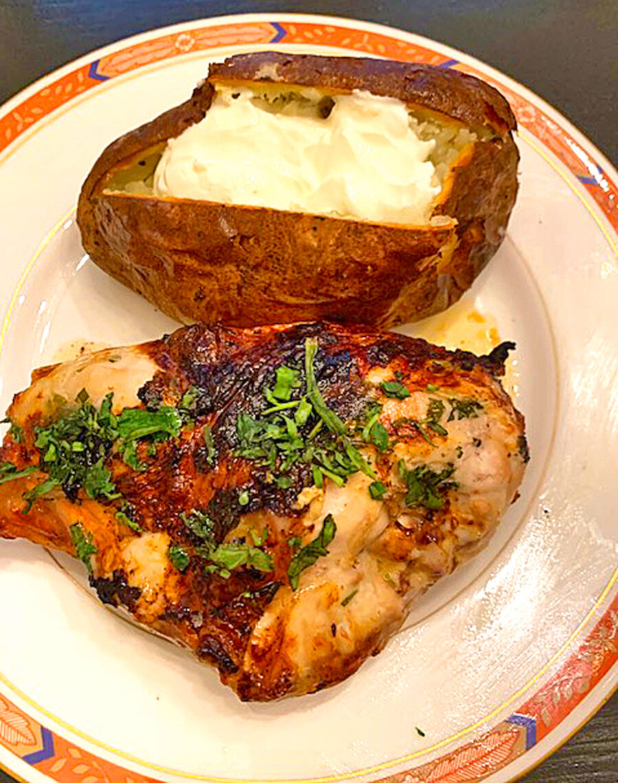 Chicken Breasts Broiled with Butter, Wine, and Tarragon