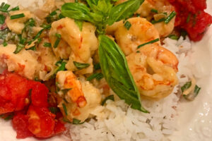 Shrimp With Crème Fraîche and Tomatoes