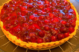 Cranberry Tart with Chocolate and Pastry Cream