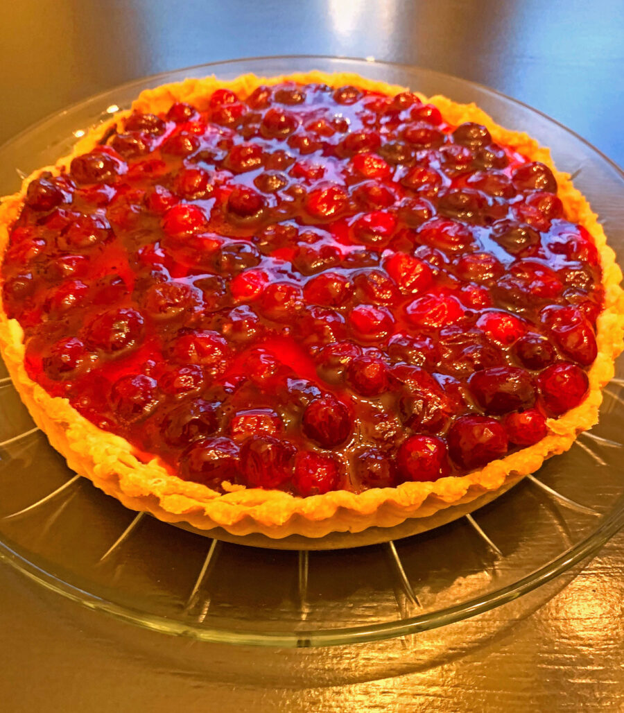 Cranberry Tart with Chocolate and Pastry Cream