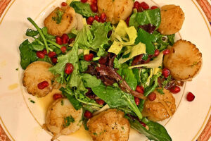 Scallops with Caramelized Grapefruit-Lime-Rosemary Sauce