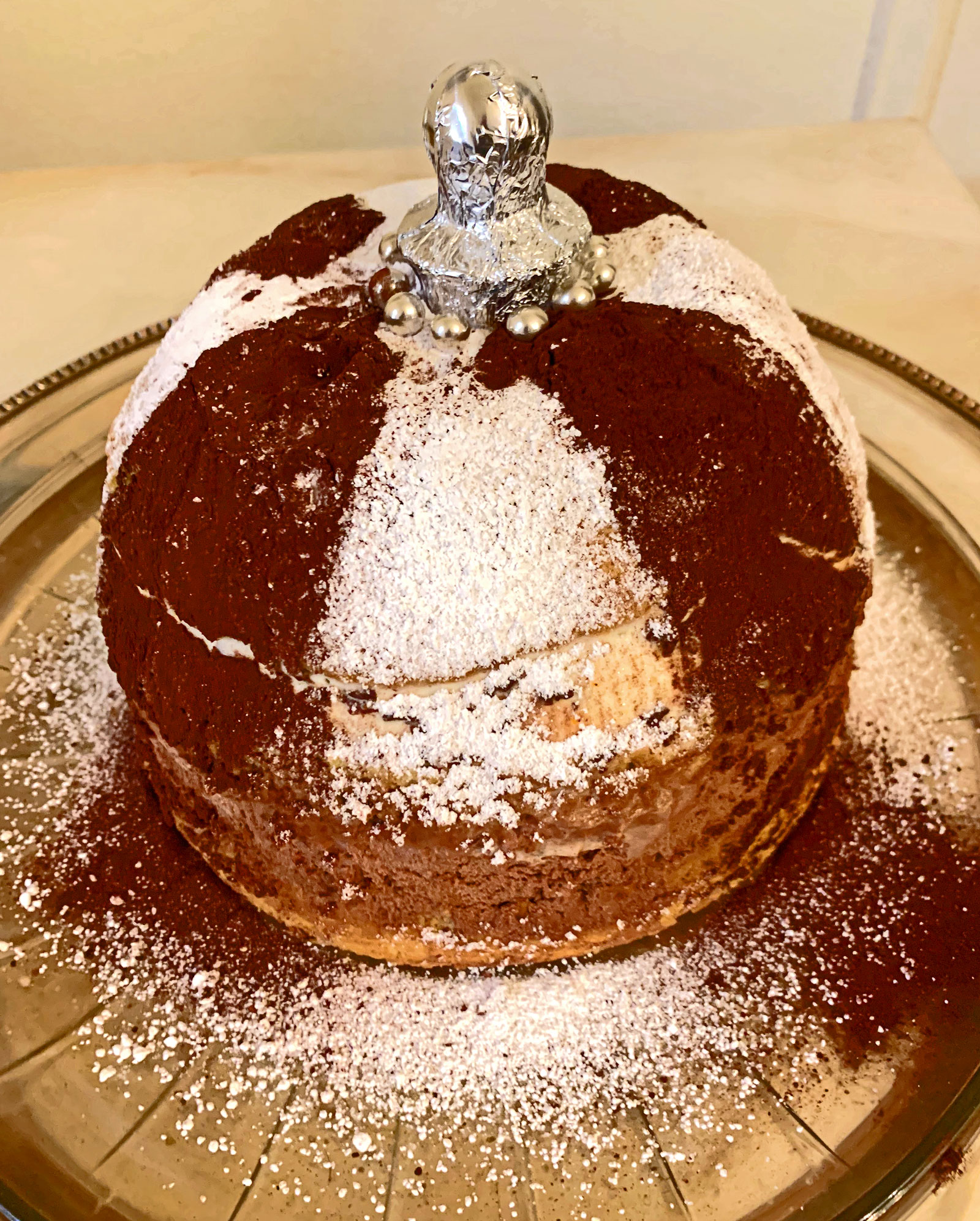 Zuccott Fiorentino is a famous Florentine dessert of sponge cake and cream fillings.