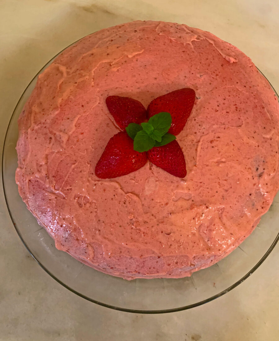 Strawberry-Mousse-Filled Chocolate Sponge Cake