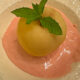 Champagne-Poached Nectarines With Raspberry Mousse