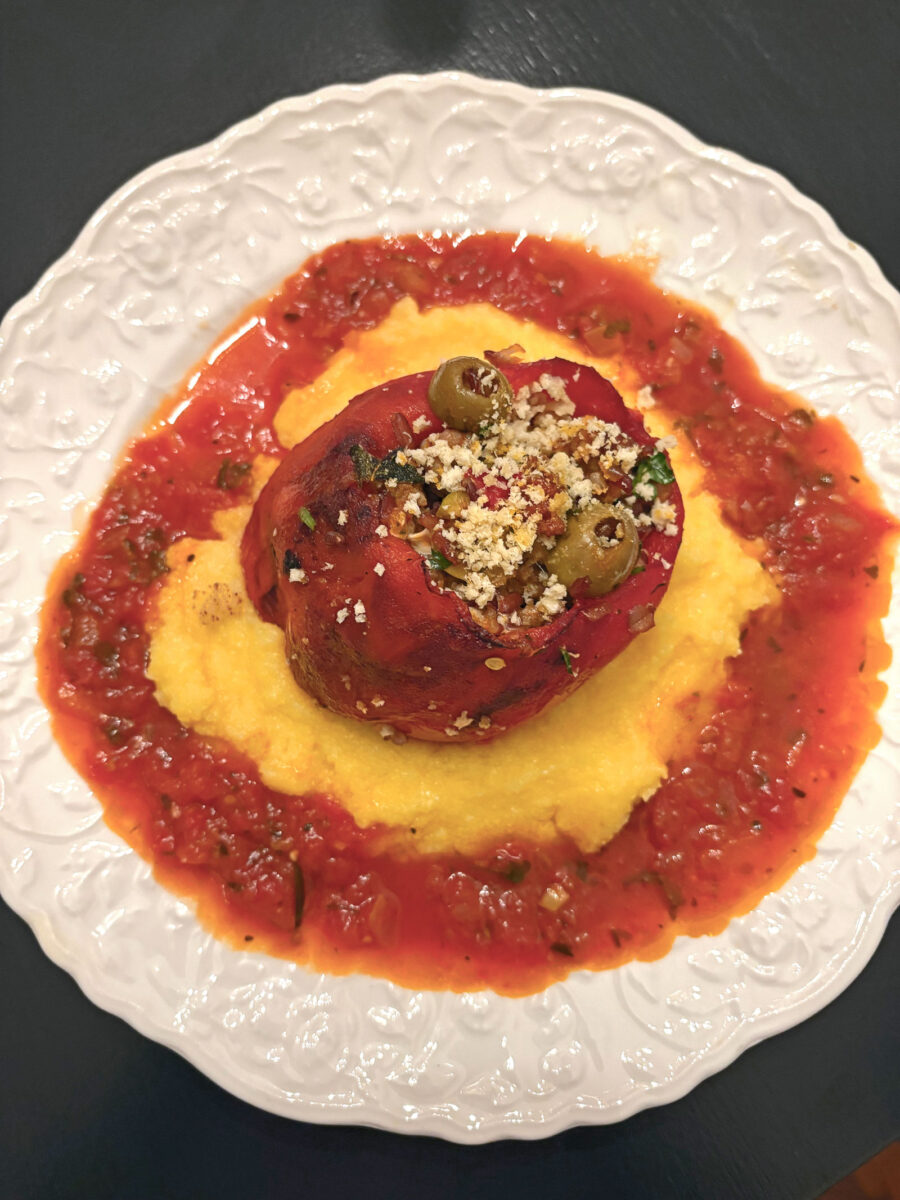 Sausage and Olive-Stuffed Roasted Peppers